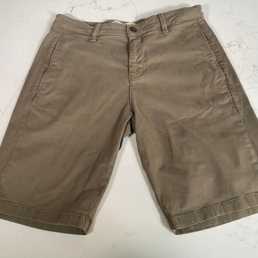 Mavi Mike Shorts Men's 33 Khaki Flat Front Stretch‎ Casual Chino Shorts